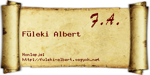 Füleki Albert névjegykártya