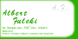 albert fuleki business card